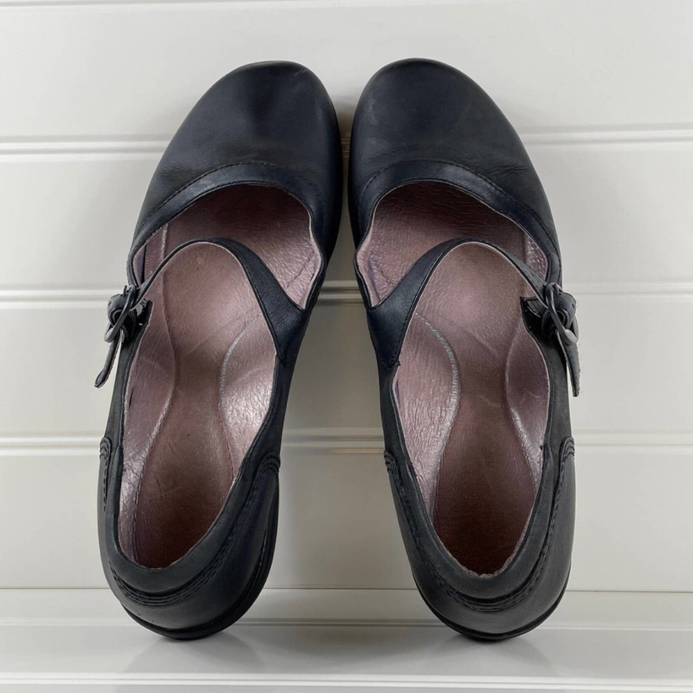 Dansko Leather Single Strap Mary Jane Loafers Black Womens EU 40